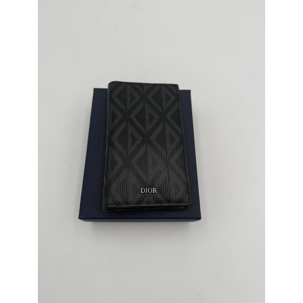 Dior Men's Vertical Bi-Fold Cardholder CD Diamond Canvas